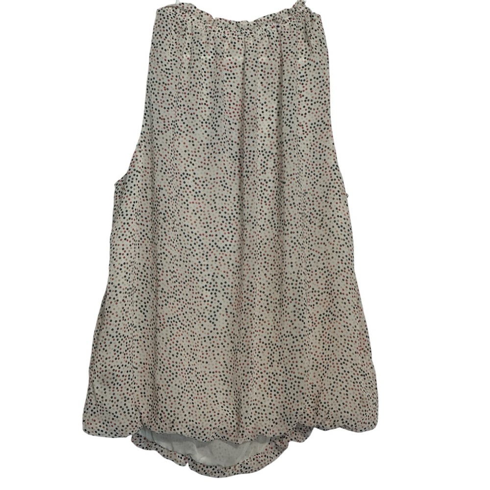 Max Studio Sleeveless Printed Blouse M/L Tie Nec - Picture 2 of 5